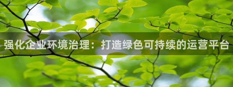 天生赢家K8|强化企业环境治理：打造绿色