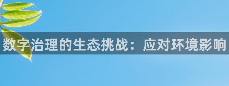 k8凯发|数字治理的生态挑战：应对环境影